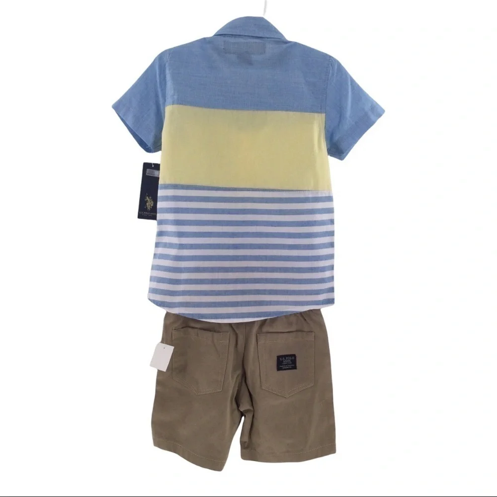 #016 Polo‎ Assn. Boys Nautical Shirt and Shorts Set